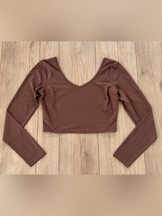 lululemon athletica Tops - Lululemon Align Brown Long Sleeve Cropped Top Size 12